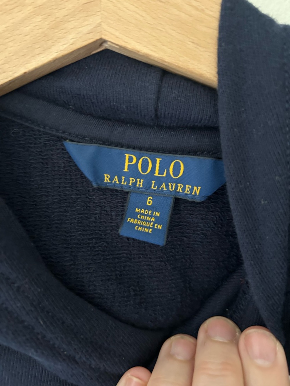 Polo Ralph Lauren Girls 6 Navy Kids Hooded Sweatshirt with Anchor Patch - Picture 2 of 8